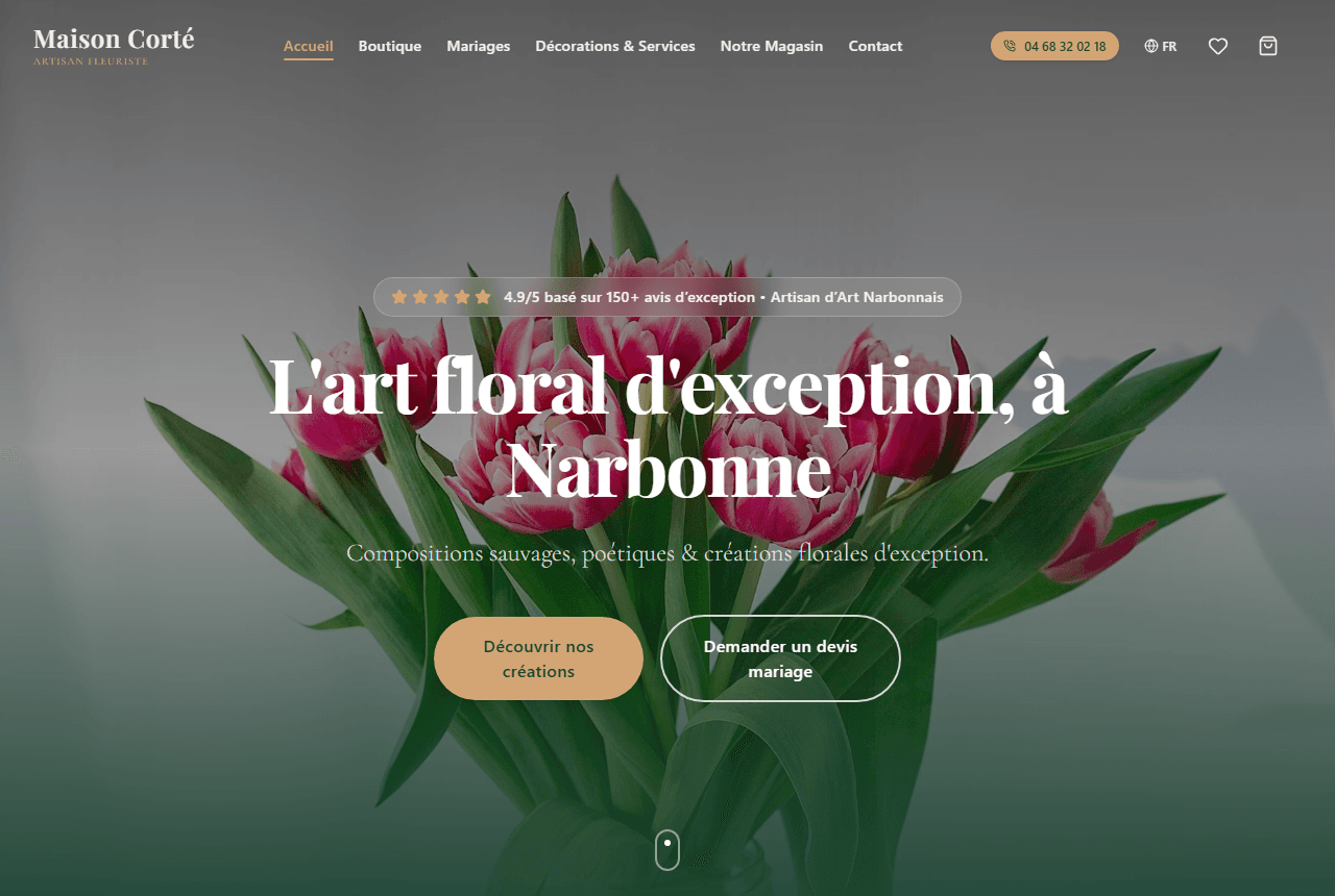 Aperçu du site Maison Corté Fleuriste