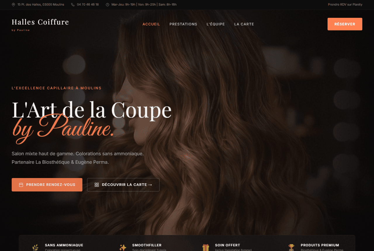 Aperçu du site Les Halles Coiffure